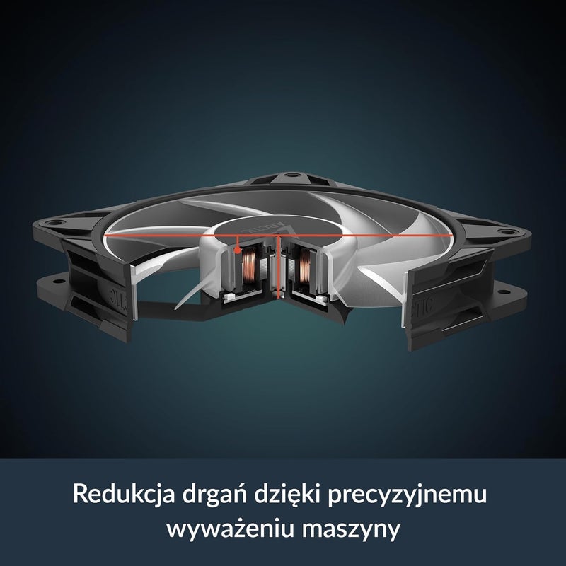 Arctic مروحة P12 Pro عكسية A-RGB – عبوة 3 – مروحة متميزة 120 مم مع تدفق هواء عكسي، مروحة PWM مع موصل Y، 500-3000 RPM، 0 RPM <5% PWM، 5V RGB رقمي، تحمل هيدروديناميكي، 4 دبابيس - أسود - Image 2
